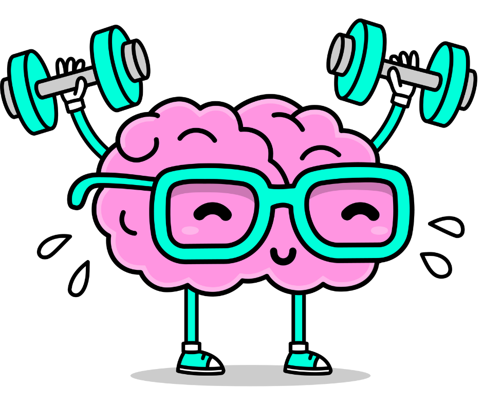 Stay Motivated Weightlifting Brain This cartoon brain lifting weights is determined to stay motivated.