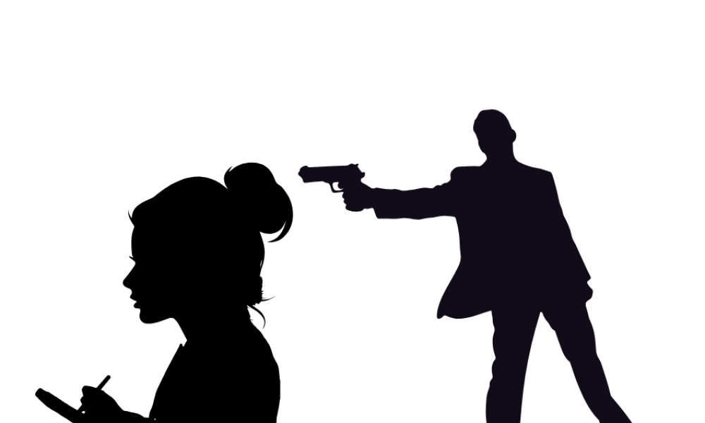 Accountability makes you write like you have a gun to your head as in this image of silhouettes.